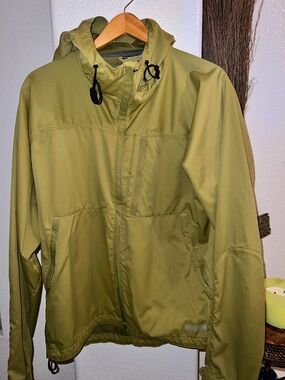 REI Olive Green Hooded women’s Rain Jacket